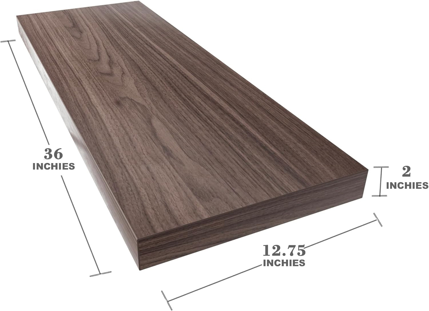 Large Floating Shelves for Wall Set of 2 Wooden Wall Shelves 36 in x 12.75 in x 2 in Room Decor Long Shelf with Invisible Wall Mount Bracket for Bedroom Kitchen Living Room Walnut