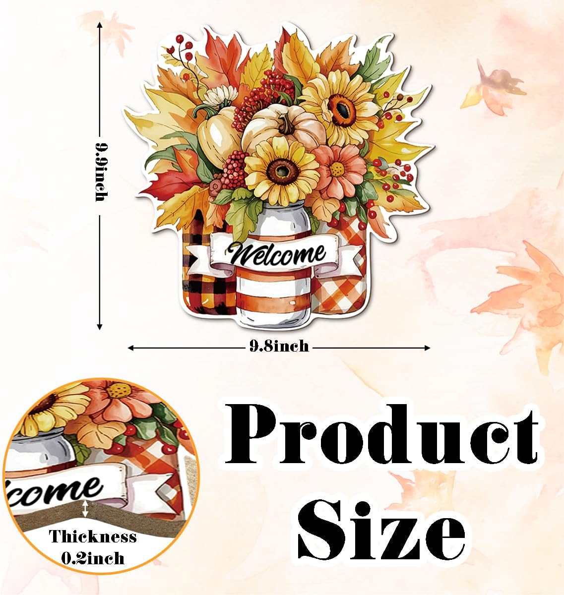 Thanksgiving Welcome Door Sign Pumpkin Hanging Decor Fall Wooden Sign Autumn Decorations, Outdoor Farmhouse Porch, Autumn Harvest Thanksgiving Home Decorations, Housewarming Gift