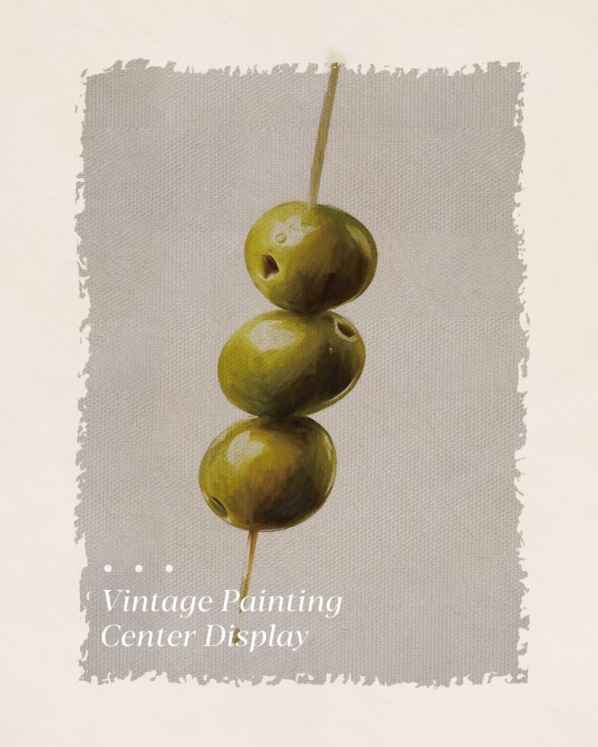 HUARCEY Gold Framed Wall Art for Living Room, Olive Skewers Painting Prints, Vintage Wall Decor for Kitchen, Minimalism Bedroom Wall Art for Home Office A string of olives 10L x 8W