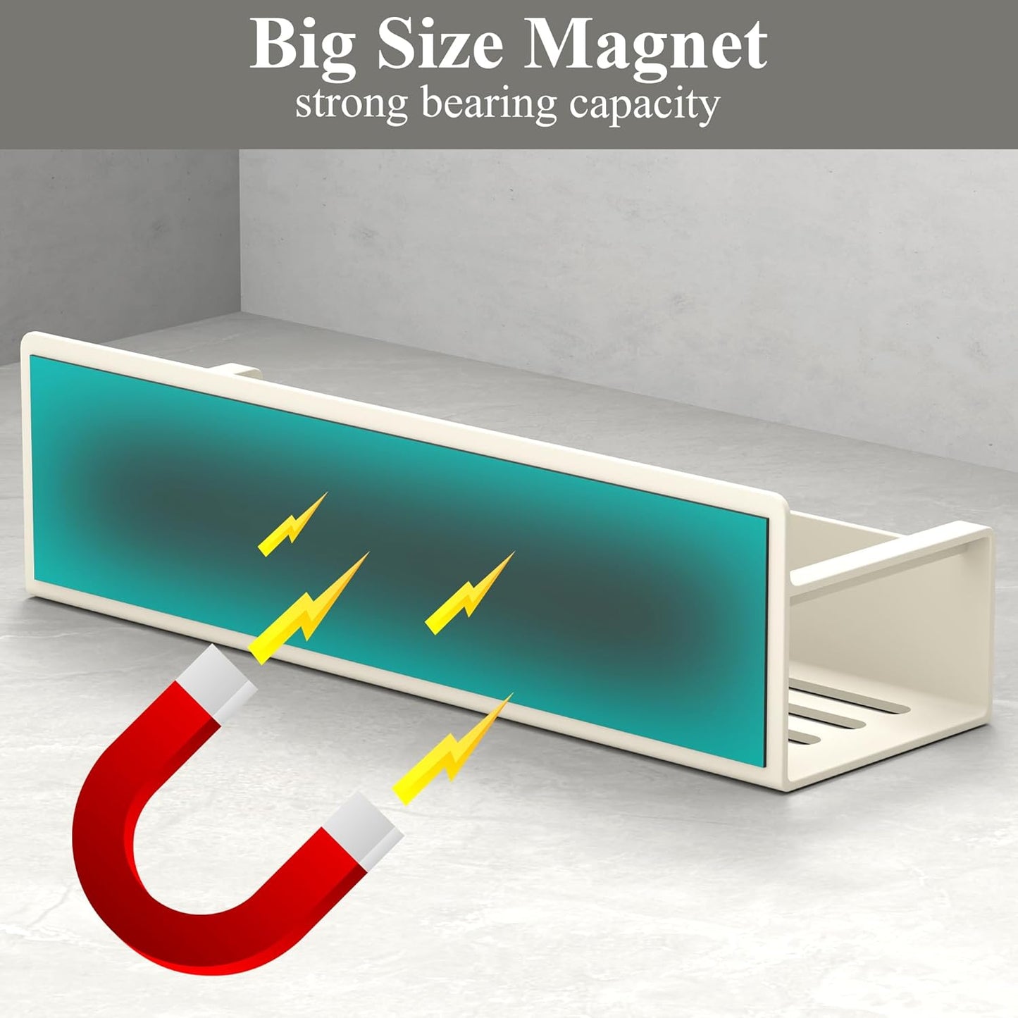 4 Pack Magnetic Spice Rack Organizer for Refrigerator and Oven, Cream White Fridge Organizers and Storage for Kitchen