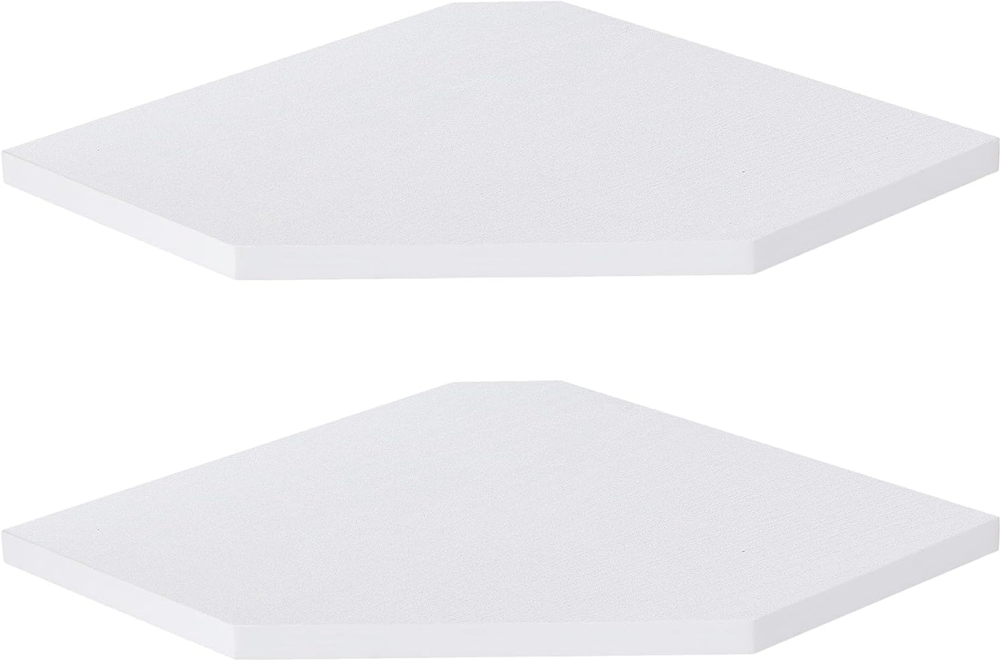 Corner Shelf Wall Mount, Floating Corner Shelves, Set of 2 Corner Wall Shelf Organizer, Rustic Wood Wall Storage Display Shelves for Living Room Bedroom Bathroom Kitchen, Rustic White