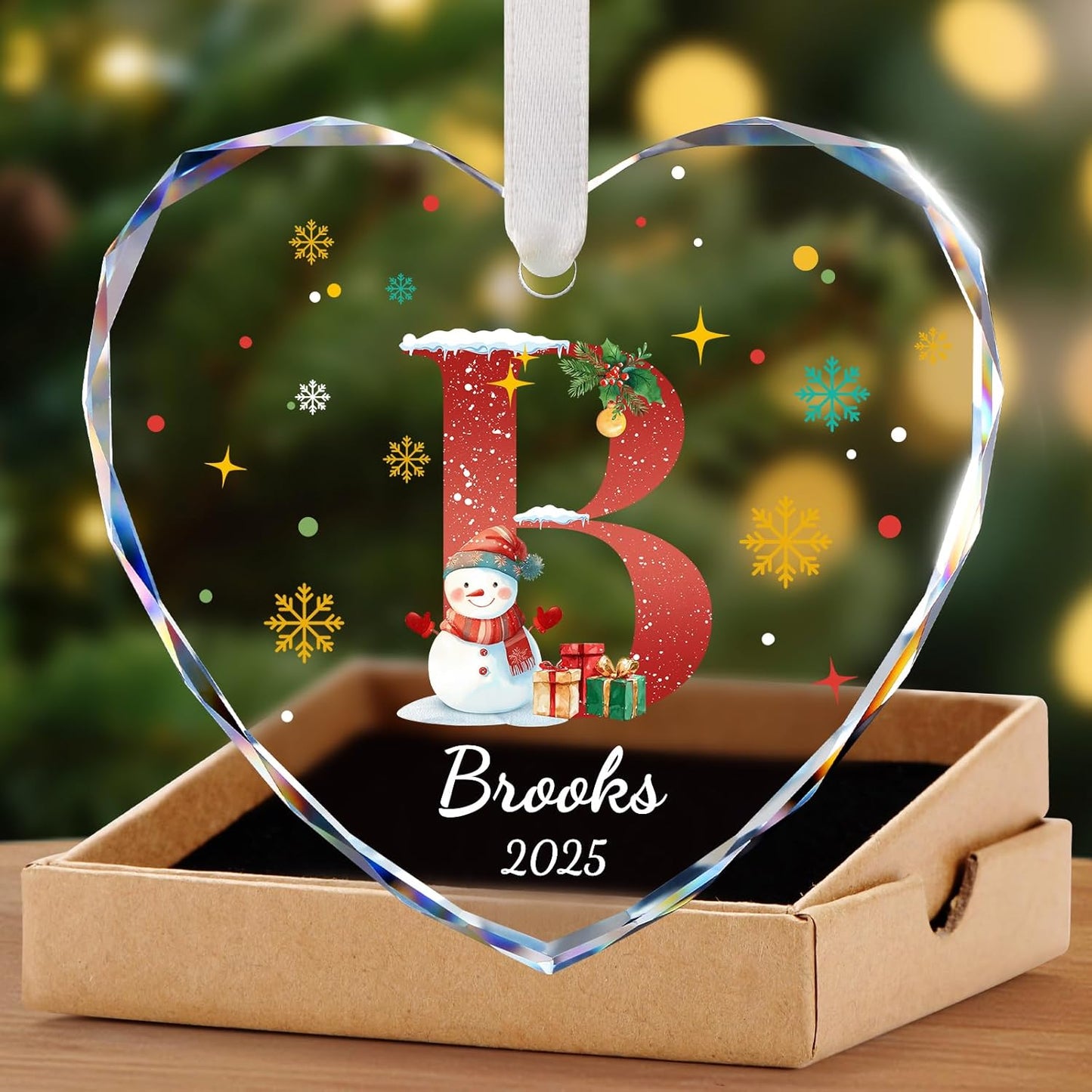 Personalized Christmas Ornaments with Names, Name Ornaments for Christmas Tree, Letter Custom Christmas Ornament for Kids and Adults, Stocking Name Tags