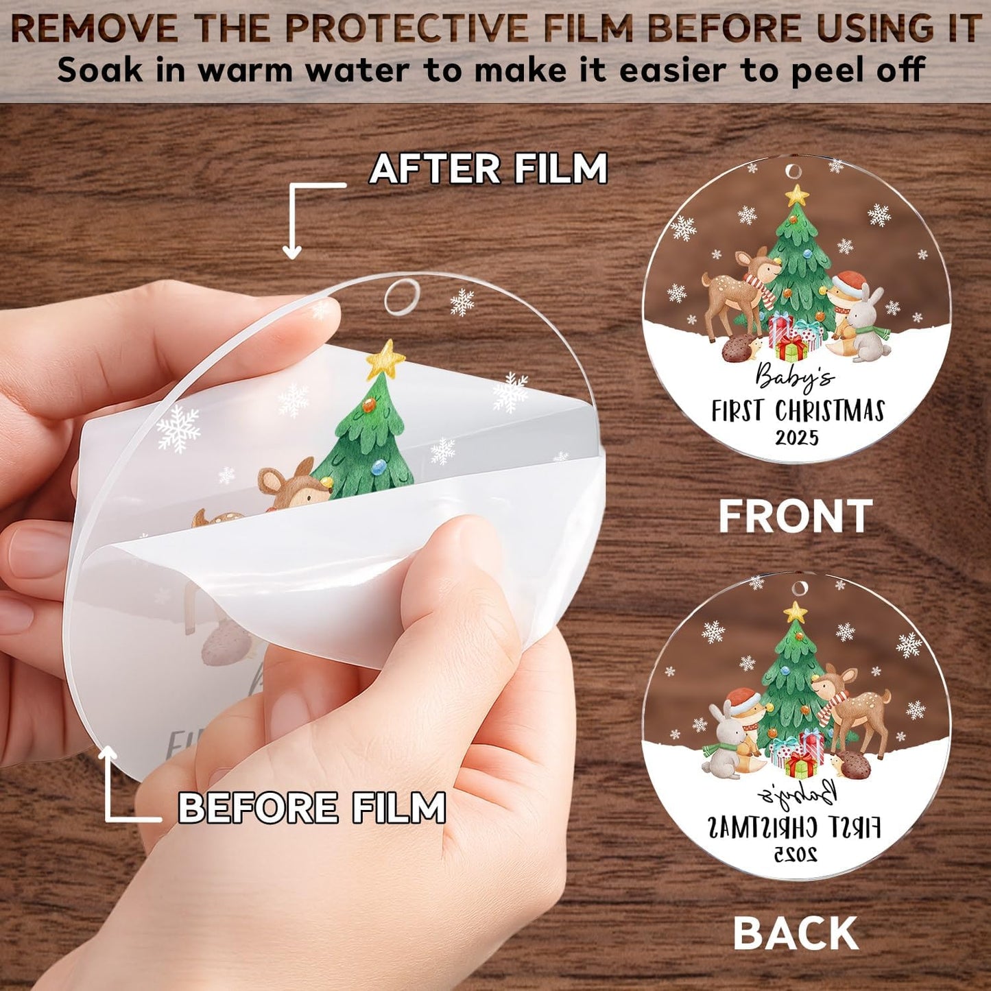 Baby's First Christmas Ornament 2025 - Acrylic Baby Ornaments for Christmas Tree - Baby's First for New Parents, Family, Baby Boy Or Baby Girl - Christmas Tree Hanging Decorations