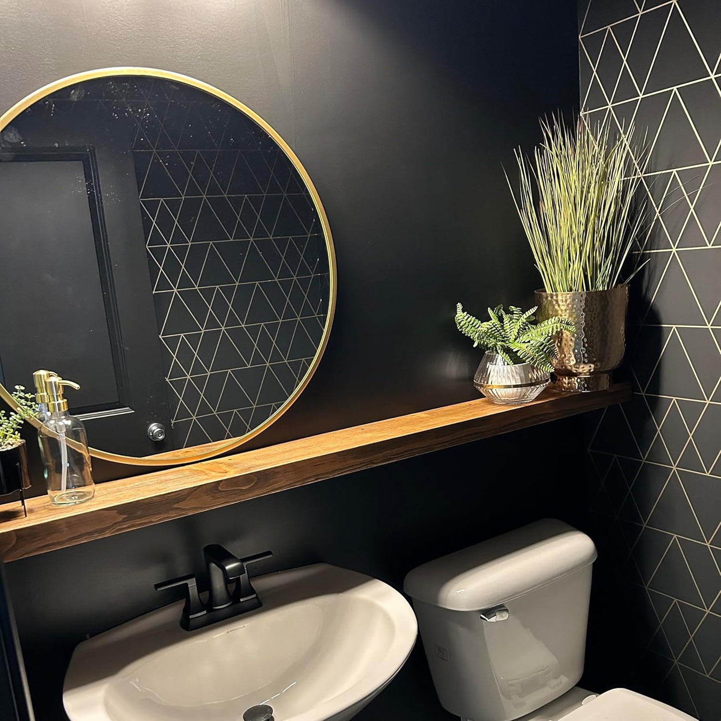 joelsantiques 60 Inch Wooden Floating Shelves for Wall - 60x6x2 in - Made of Natural Wood - Long Heavy Duty Rustic Wall Shelves for Bedroom - Perfect for Living Room, Kitchen - Medium Brown