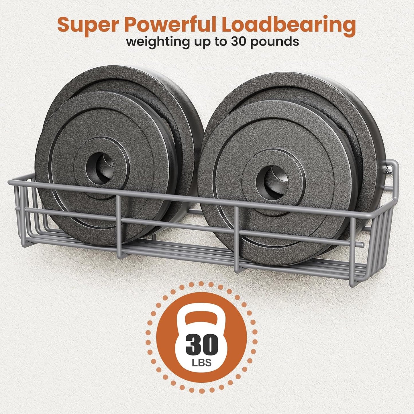 5 Pack Spice Rack Seasoning Organizer Wall Mount, Screw or Adhesive Hanging Shelf Basket Spice Organizer Shelf for Kitchen, Gray