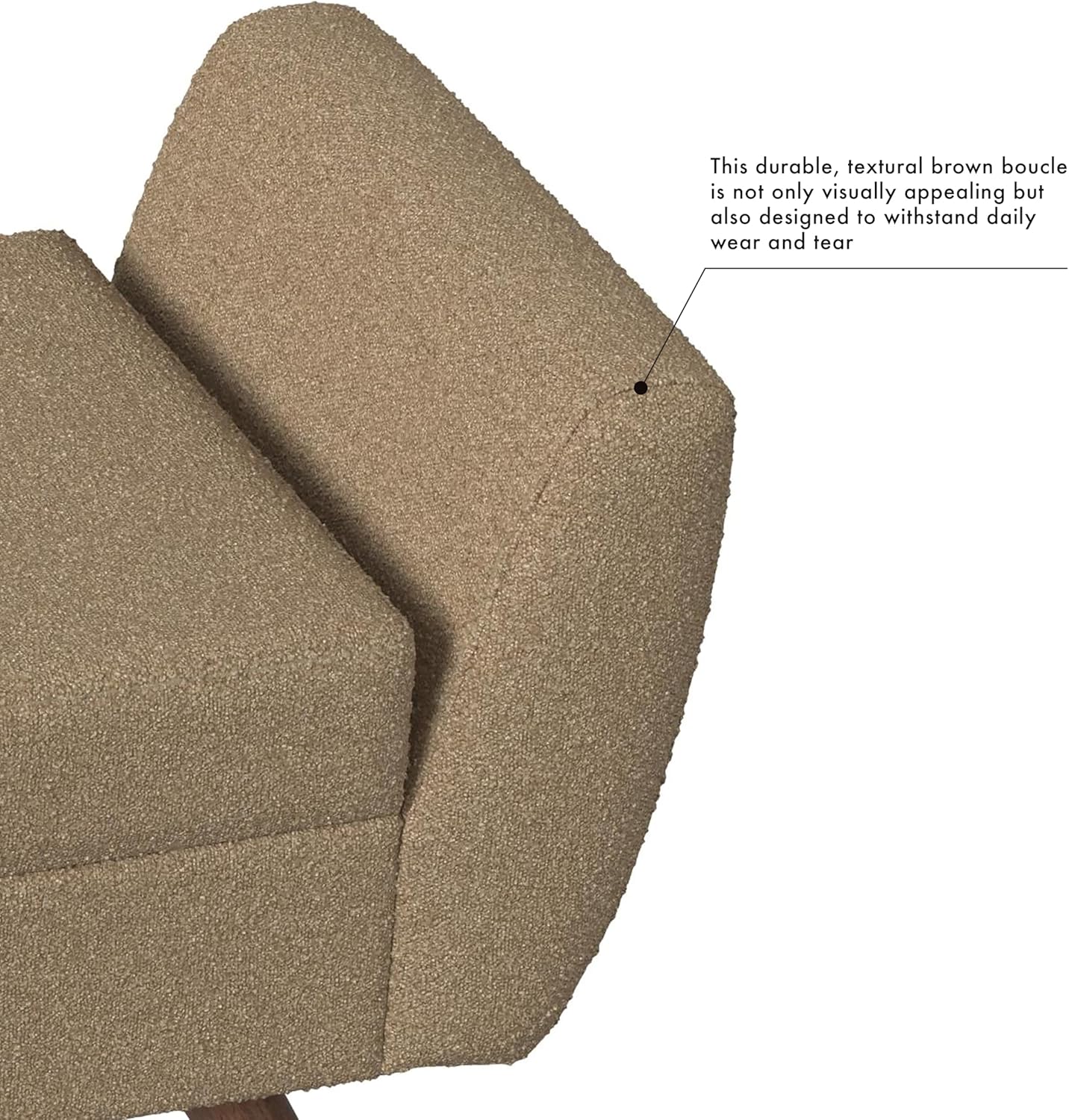 HomePop Modern Storage Bench with Wood Legs Home Décor|Bench with Storage for Living Room & Bedroom - Brown Boucle