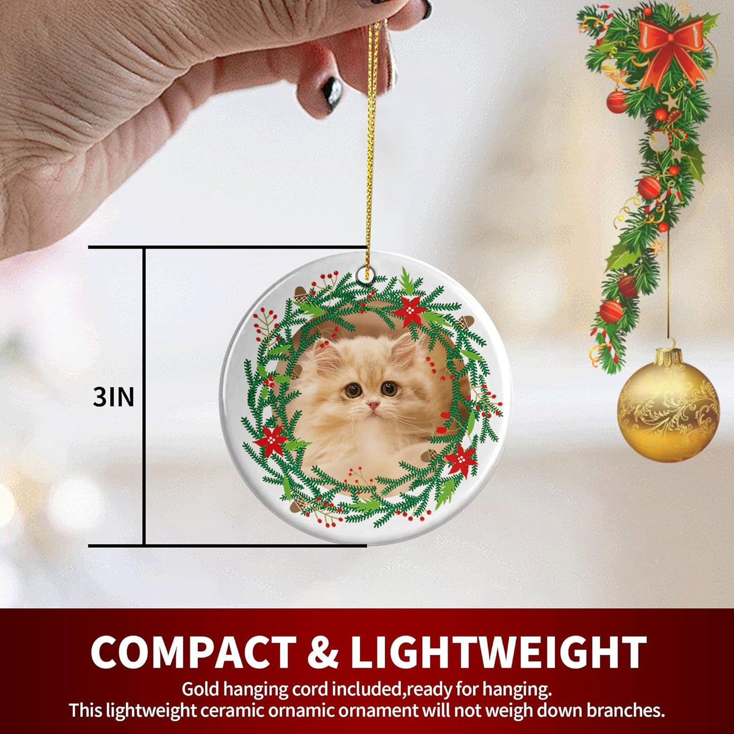 Personalized Christmas Ornaments, Custom Photo & Text 2025 Christmas Tree Ornament, Ideal for Xmas Decorations, Baby Showers, Weddings, Birthdays, Gifts for Mom, Dad, Kids, Pets, Friends