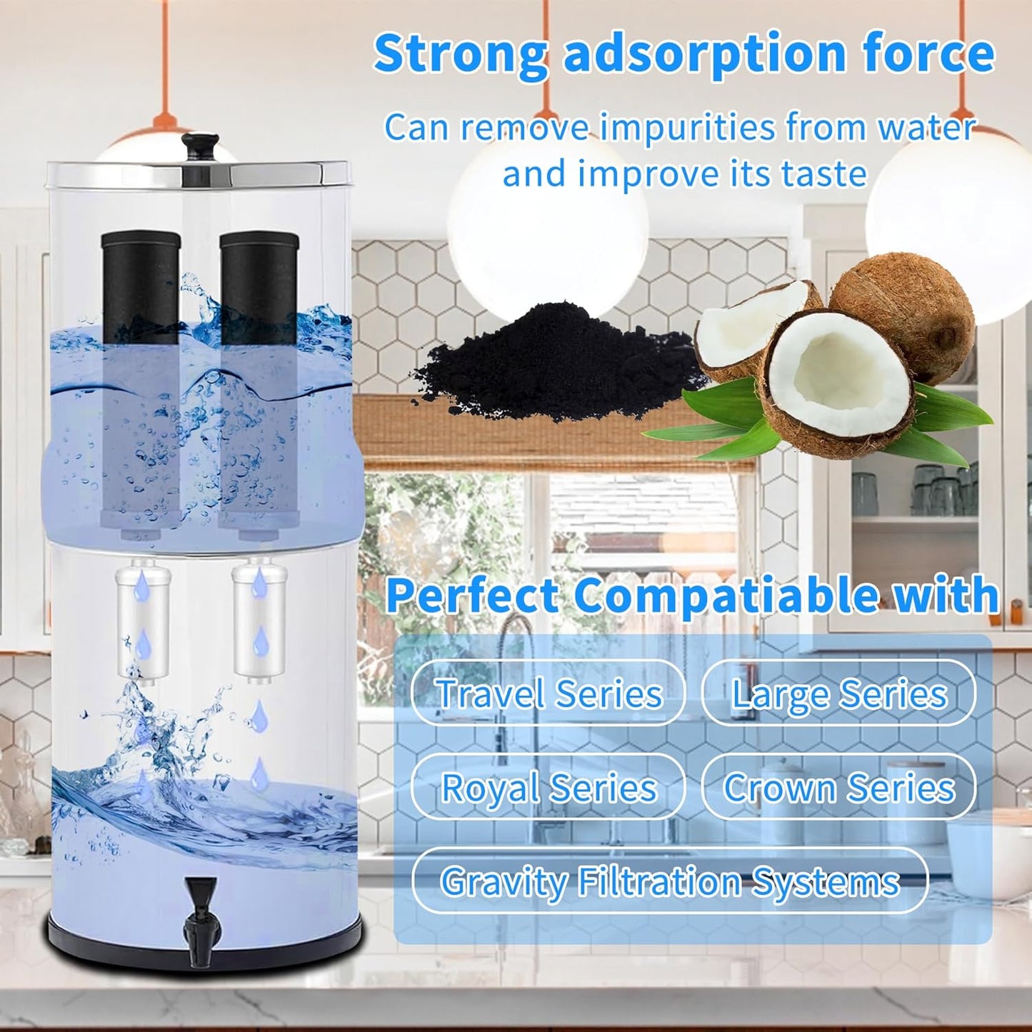 2 Pack Fluoride Water Filter,Replacement for PF-2® Fluoride Filters, Fluoride and Arsenic Filter Compatible with Berkey Gravity Filtration System、 Big、 Travel、 Royal、Imperial and Crown Series