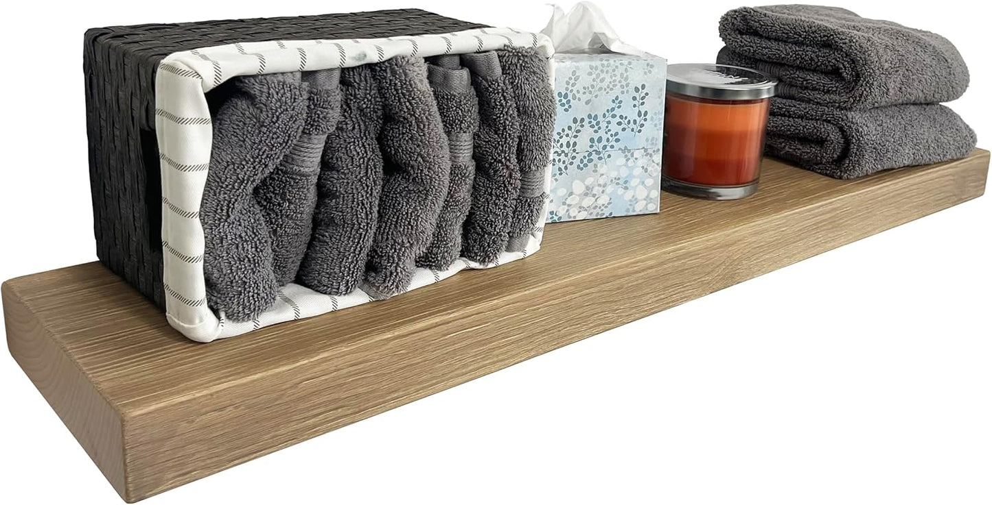 joelsantiques - 36 Inch Wooden Floating Shelves for Wall - 36x8x2 in - Made of Natural Wood - Heavy Duty Rustic Wall Shelves for Bedroom - Perfect for Living Room, Kitchen - Natural