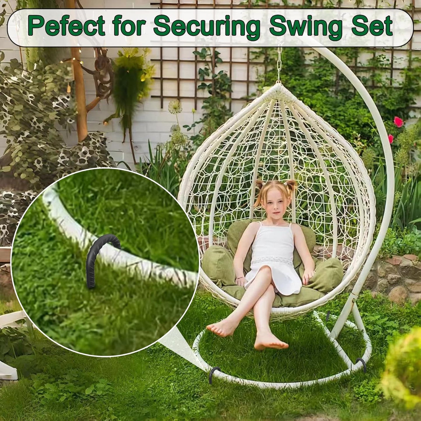 16 Inch Ground Rebar Stakes Heavy Duty J Hook Ground Anchors 40 Pack, Tent Stakes with Chisel Point End, Chain Link Fence Spikes for Bounce House, Gazebos and Outdoor Decorations Inflatables