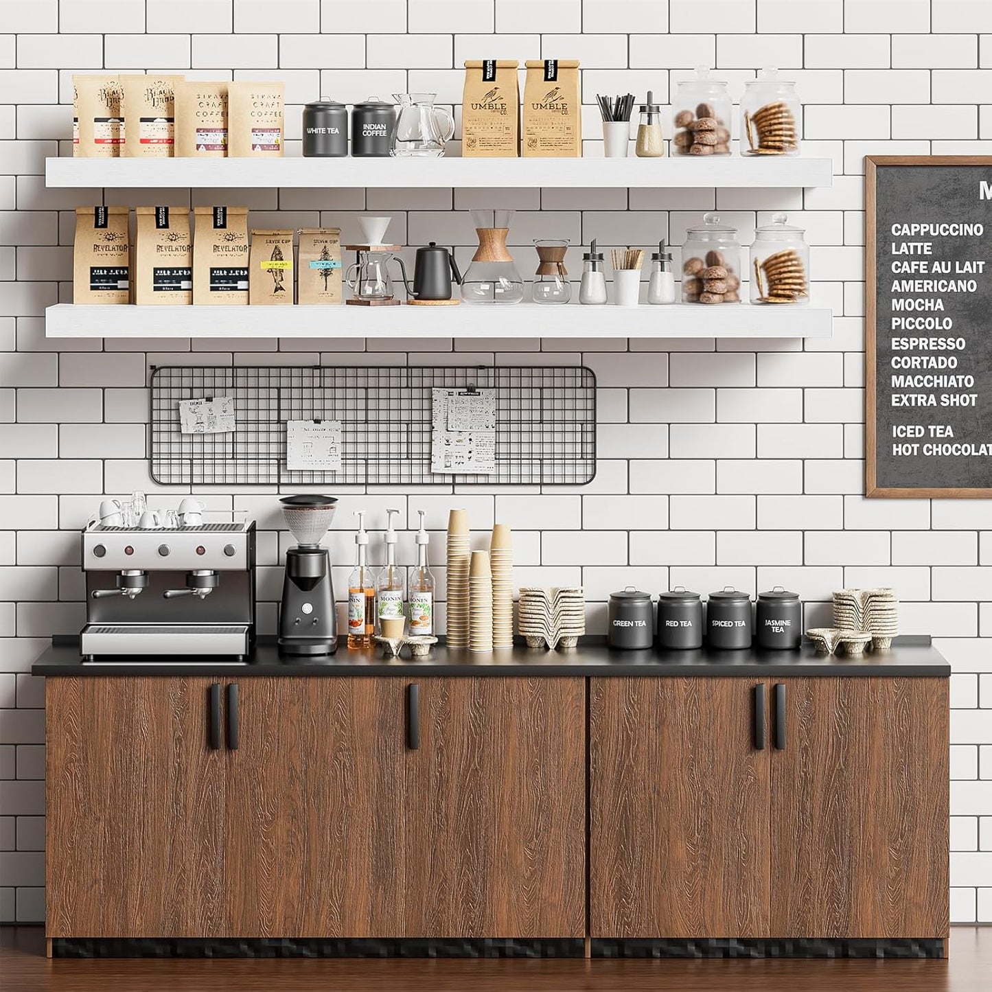 Heimlove Floating Shelves for Wall 48 Inches Long,9.3" Deep White Floating Shelf Set of 2,Wall Mounted Shelves for Bathroom Bedroom Living Room Kitchen Office,Shelf for Books Storage Room Decor