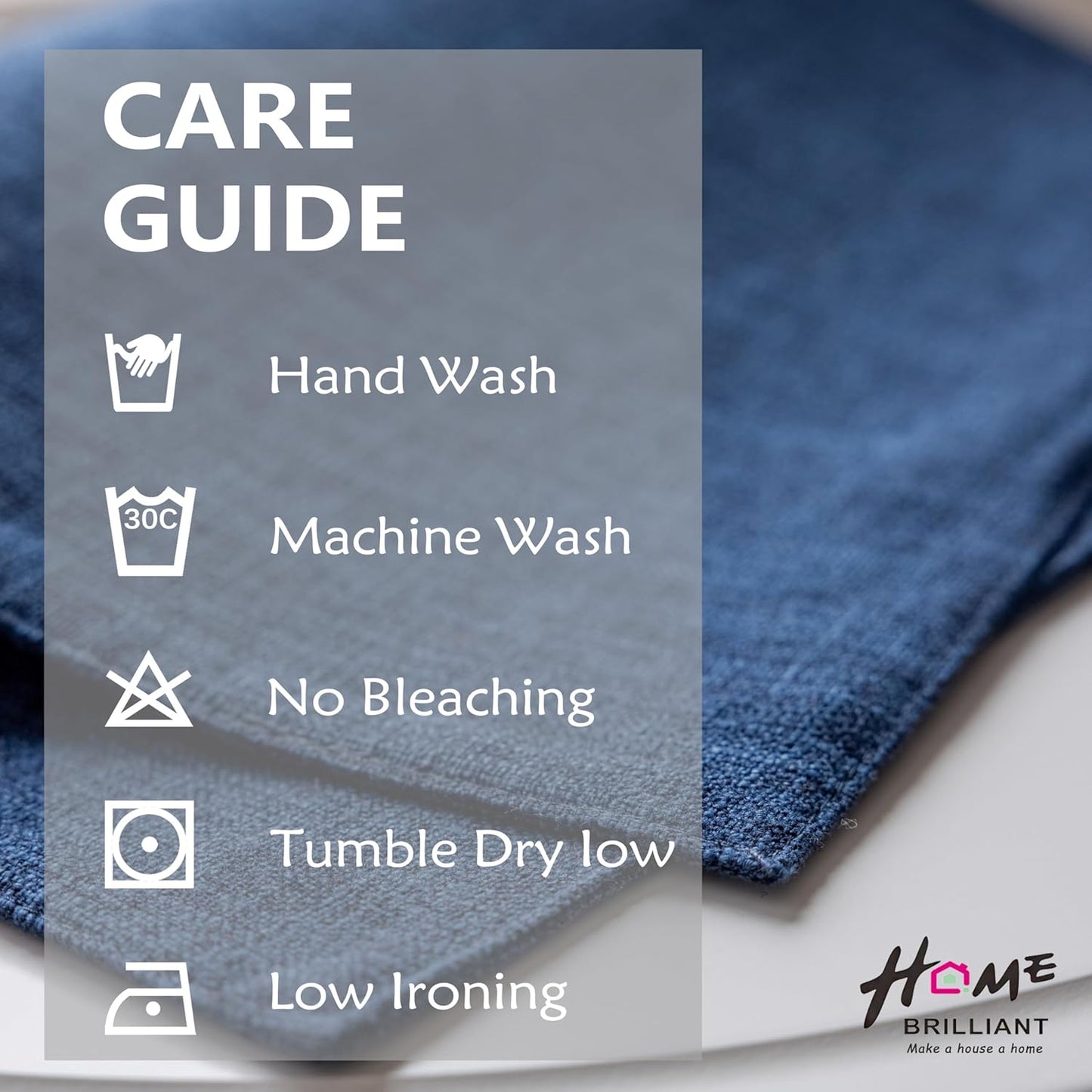 Home Brilliant Placemats Set of 8 Linen Blue Placemats Heat Resistant Dining Table Place Mats Kitchen Table Mats, Indigo