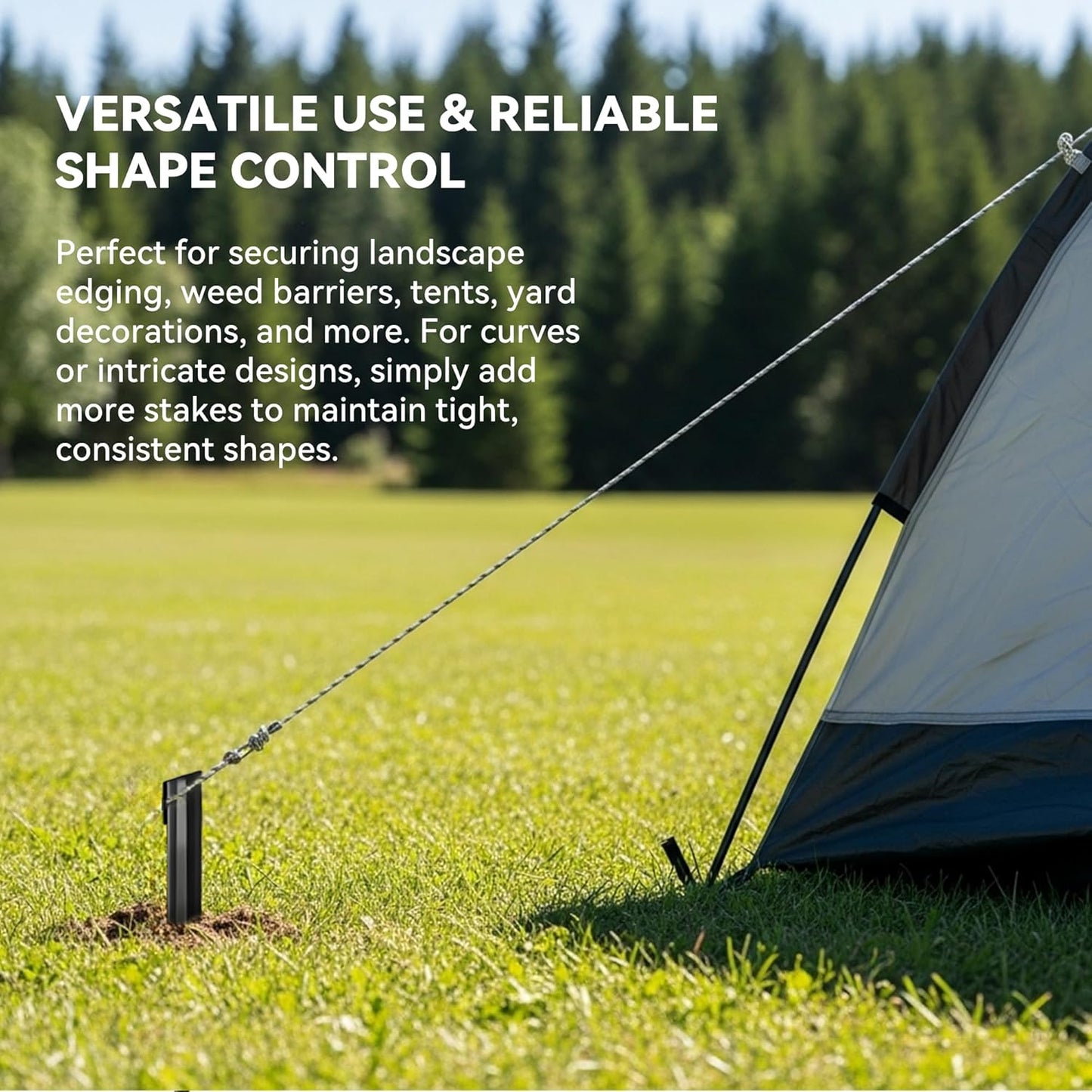 12Inch Metal Landscape Edging Stakes, 13Pcs Galvanized Steel Garden Stakes Top Curved Corrugated Landscaping Anchoring Spikes for Yard, Black