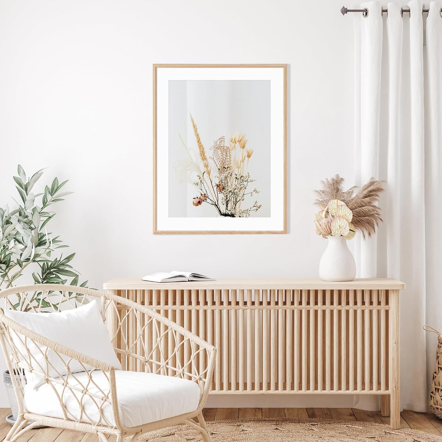 22x28 Poster Frame Set of 2 Natural Solid Oak Photo Frames with 18x24 Removable Mat Wall Hanging Large Handcrafted Frame with HD Plexiglass Wall and Tabletop Display Large Picture Frame