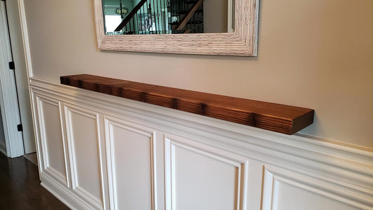 joelsantiques Floating Shelf, Wood Wall Shelf, Natural Wooden Home Decor for Bathroom Kitchen Bedroom, Hanging Mounted Invisible Bracket (Medium Brown, 7" Deep x 72" Wide)