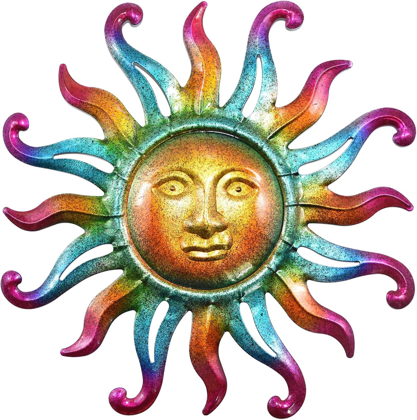 MACLARONX Metal Sun Wall Decor, Sun Face for Outdoor Garden Fence Yard Art Porch Door Patio Living Room Home Decorations Farmhouse Indoor Gift for Housewarming, G1