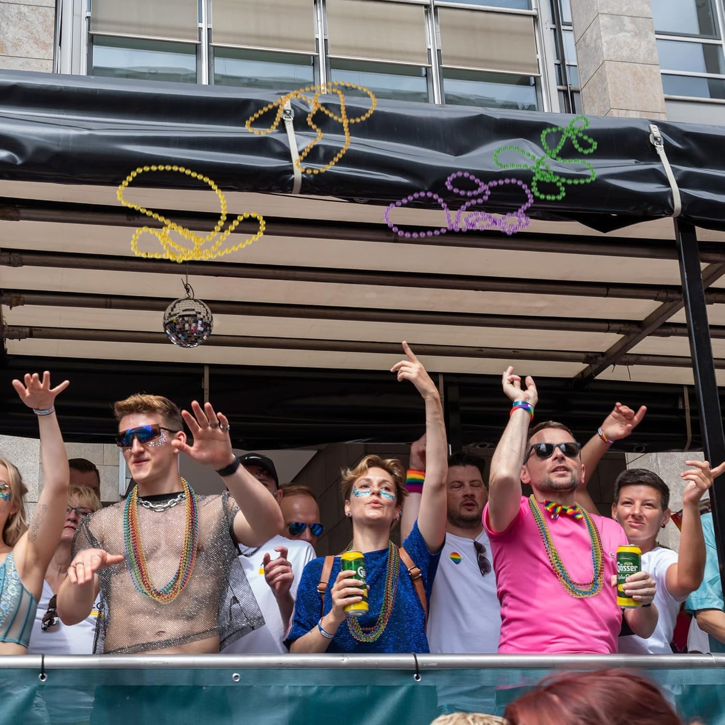 50PCS Pride Stuff, Gay Pride Beads Accessories, 6 Kinds of Metallic Rainbow Beads Necklace Bulk, LGBTQ Pride Necklace for Women Men, Costumes Decor for Pride Month Parade Throws Party Favors