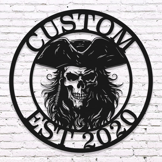 Custom Pirate Skull Metal Signs - Wall Art, Decorative Iron Art, Home & Garden Metal Decor