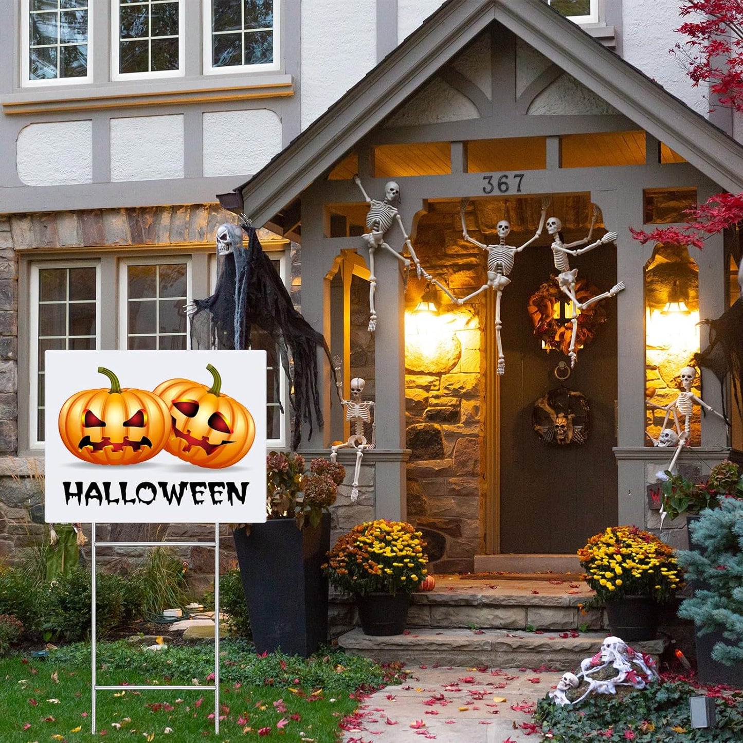 30 Pcs H Stakes for Yard Signs 30'' x 10'' Metal Heavy Duty H Frame Wire Stakes Weatherproof Metal Holder for 4mm 5mm Corrugated Signs Advertising Board Guidepost Yard Halloween Decor