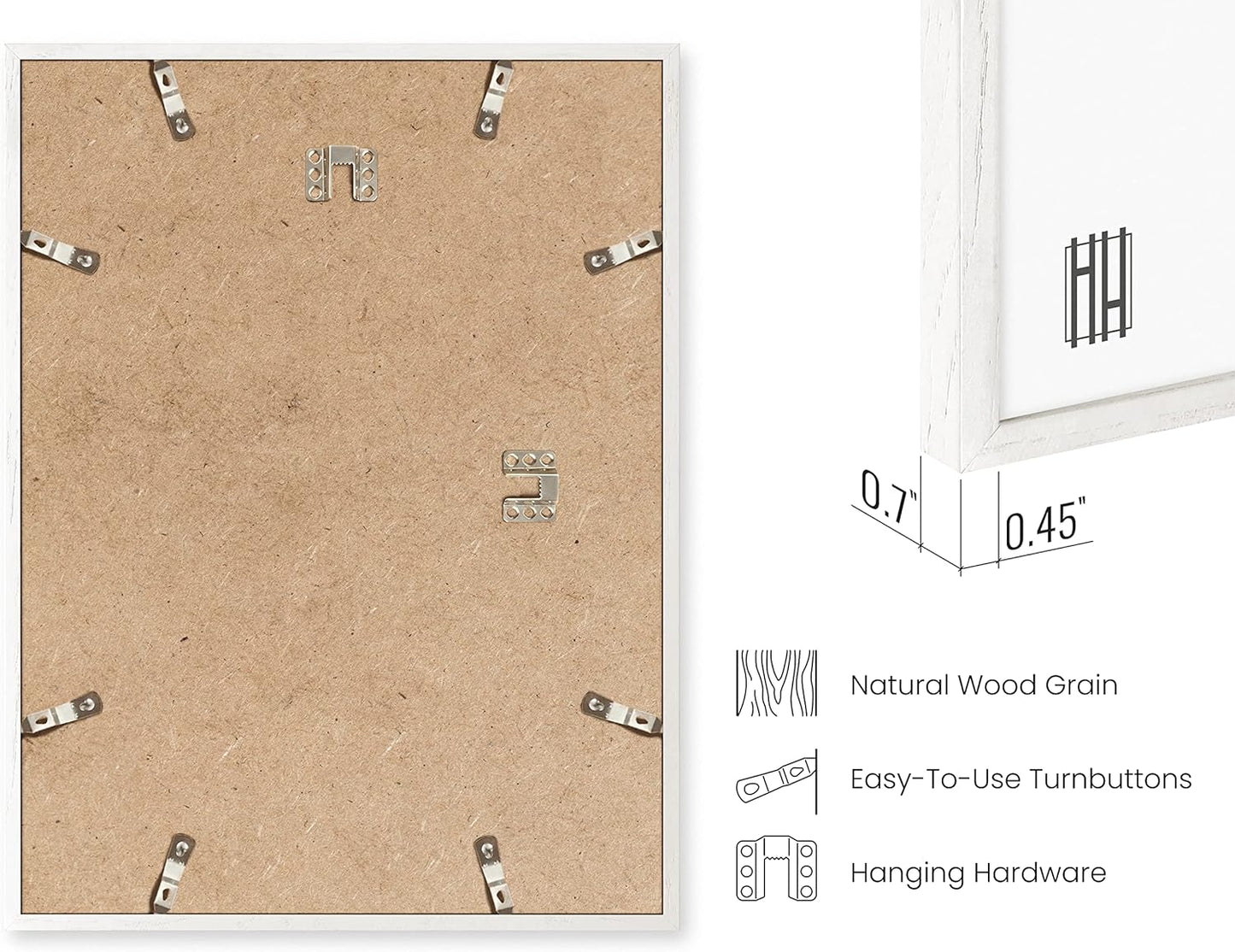 HAUS AND HUES Set of 3 12x16 White Frames - Picture Gallery Wall Frame Set, 12 by 16 Photo Set,12 x Wood (White Oak Frame)