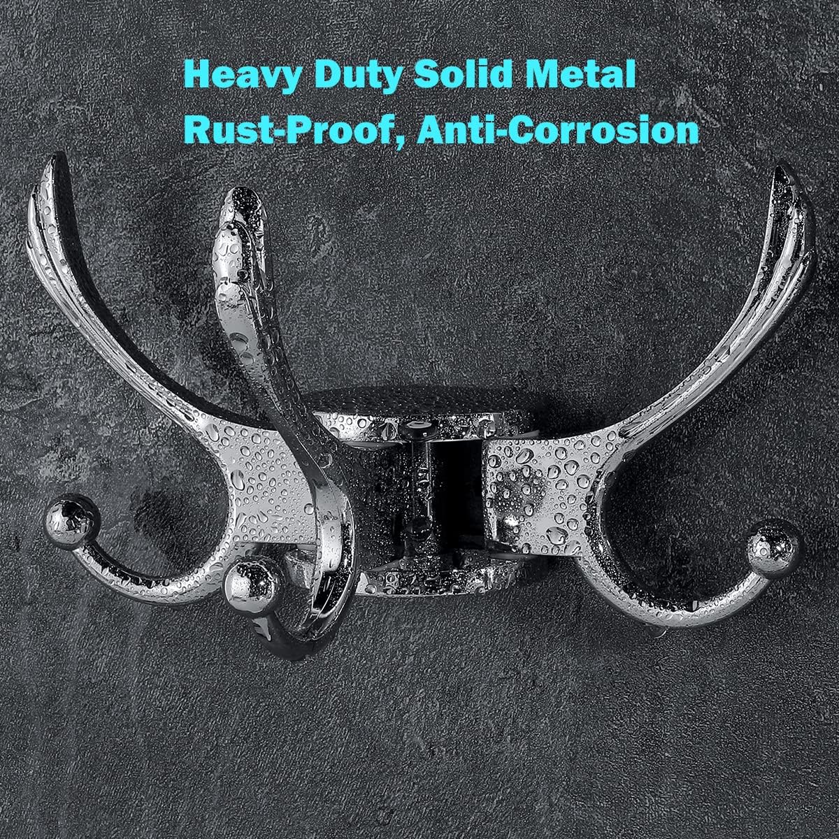 Heavy Duty Swivel Coat Hook Space Saving Towel Rope Hook Wall Mount Triple Swing Arms for RV Bathroom Kitchen Garage,Polished Chrome