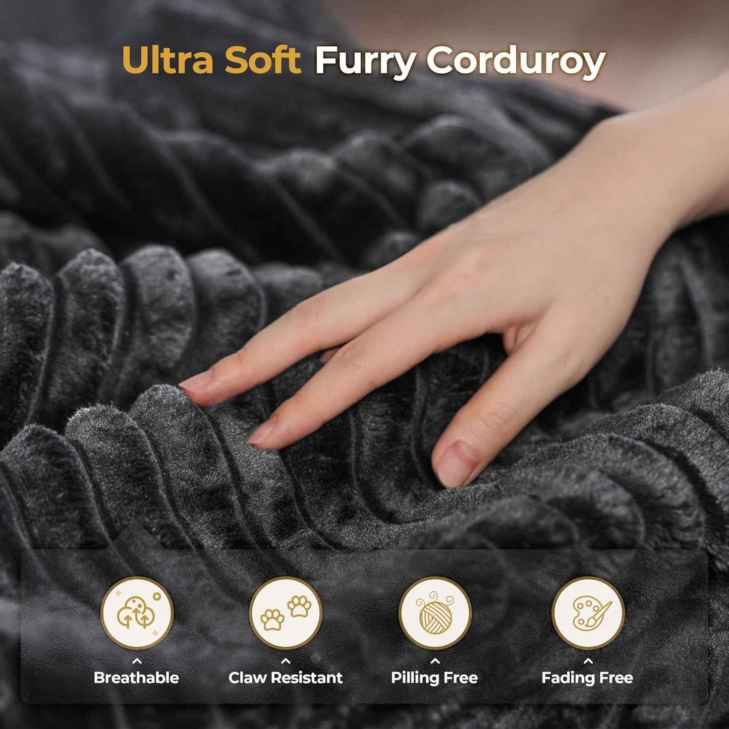 HOOOWOOO Modular Sectional Sofa,8 Pieces Sectional Couches for Living Room,131X98 G Shaped Cloud Couch with Ottoman Chaise(Black Velvet Corduroy)