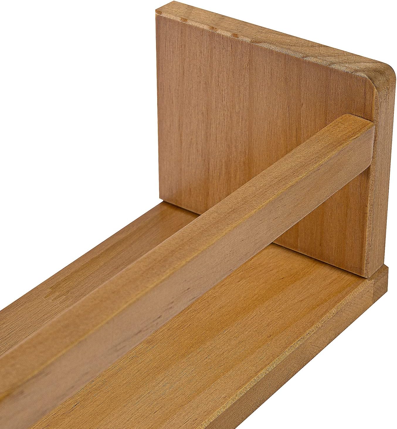 AZSKY Nursery Shelves Light Walnut Floating Book Shelf Organizer for Baby Nursery Décor Wall Book Shelves for Kids Room 24 Inch Wood Wall Ledge Shelves for Bathroom Kitchen Spice Rack a Set of 3