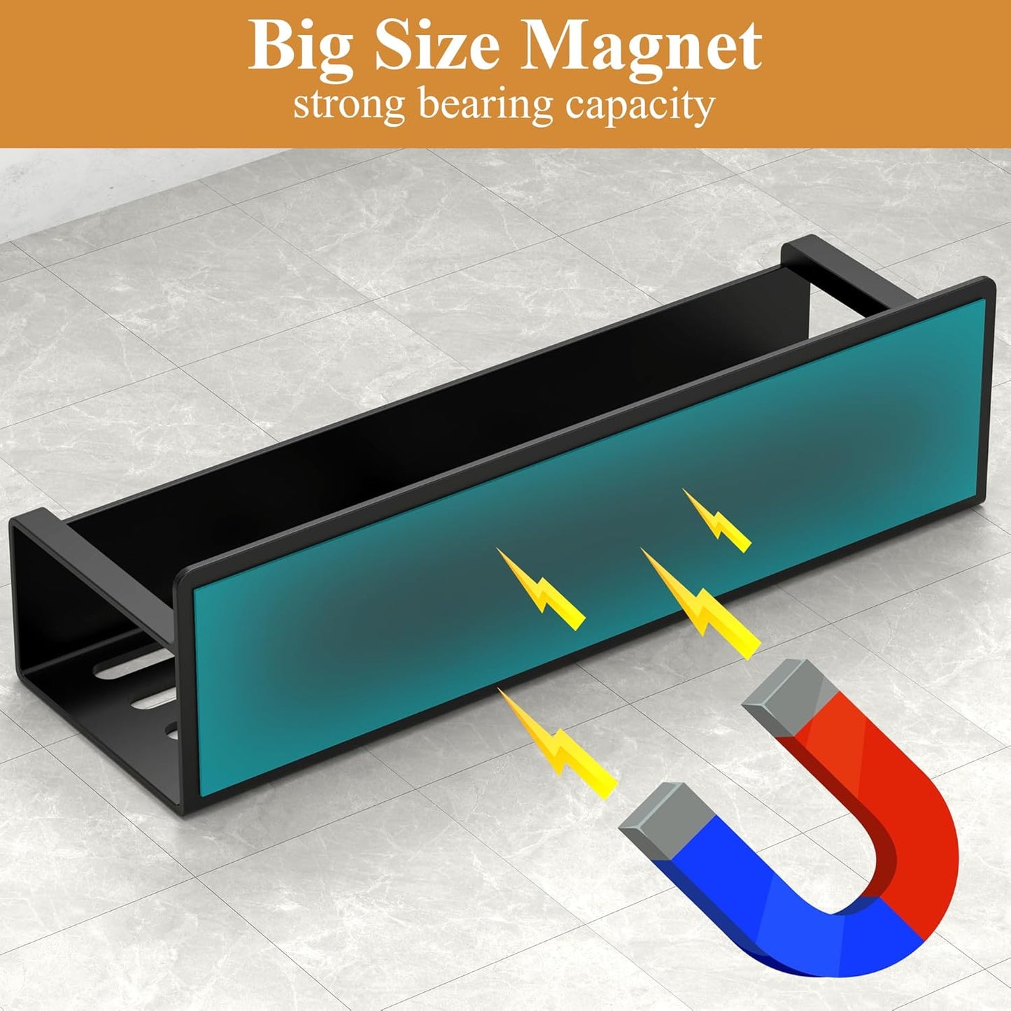 4 Pack Magnetic Spice Rack Organizer for Refrigerator and Oven, Matt Black Fridge Organizers and Storage for Kitchen