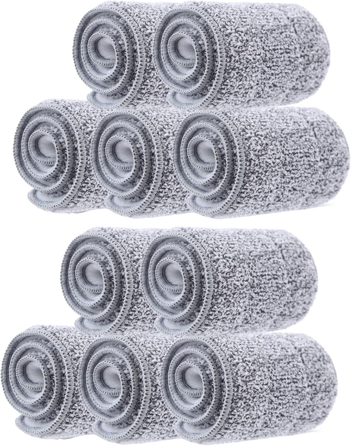 10 Pack 13 * 4.9" Generic Mop Pads Mop Head Refill Washable Wet/Dry Mops Flat Compatible with Most 11-13" Hook and Loop (Velcro) Flat Mops.System Floor Care System (10 Pack 13 * 4.9")