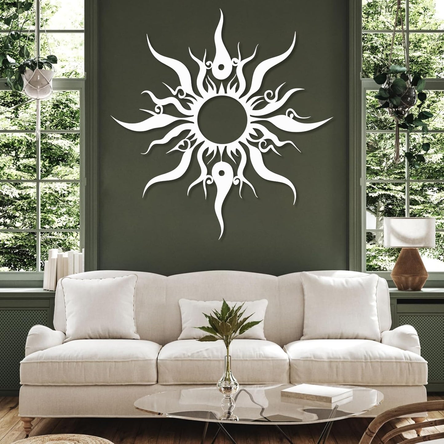 Hotuijxca Metal Wacky Sun Wall Art, Wacky Sun Metal Decor for Livingroom, Bedroom (Gold, 35"x34"/90x87cm, metal wall art)