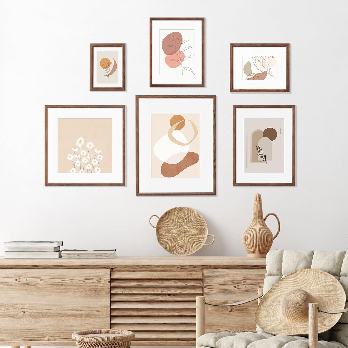 12x16 Picture Frame Natural Solid Walnut Photo Frames with 8.5x11 Removable Mat Wall Hanging Large Handcrafted Frame with HD Plexiglass Wall and Tabletop Display Large Poster Frame