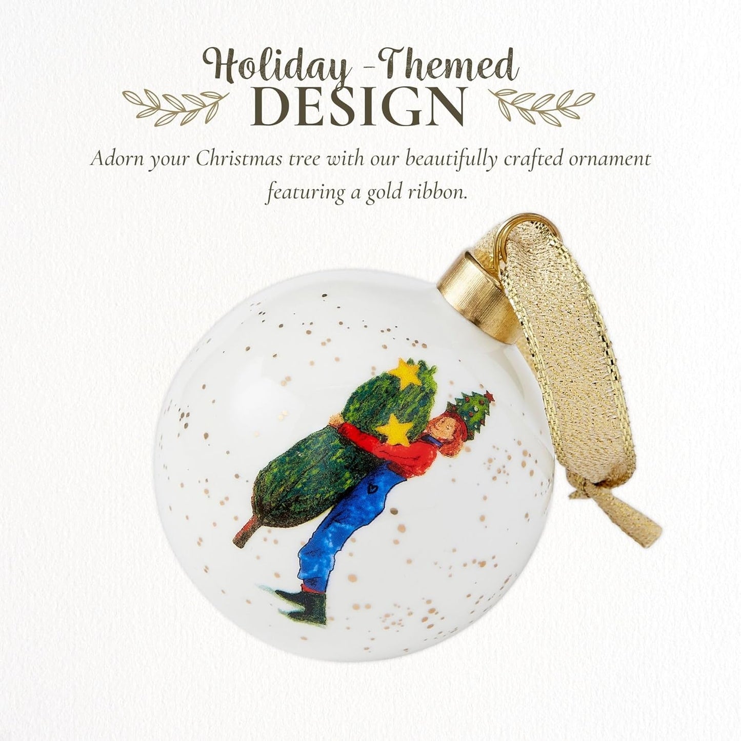 Spode Kit Kemp Christmas Ornament - Doodles Branch Manager - Fine China Whimsical Festive Keepsake, Collectible Holiday Decoration for Tree & Seasonal Decor - Holiday Ornament for Gift Giving