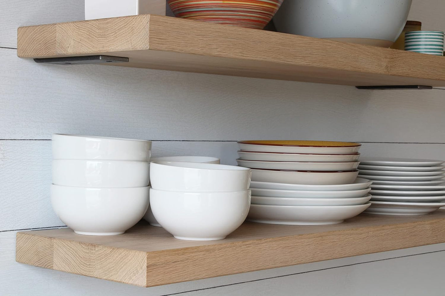 Urban Legacy Unfinished White Oak Deep Floating Shelves | Easy to Install Accent Modern Floating Shelves with Floating Shelf Brackets| Set of 2 (24" x 11" x 2")