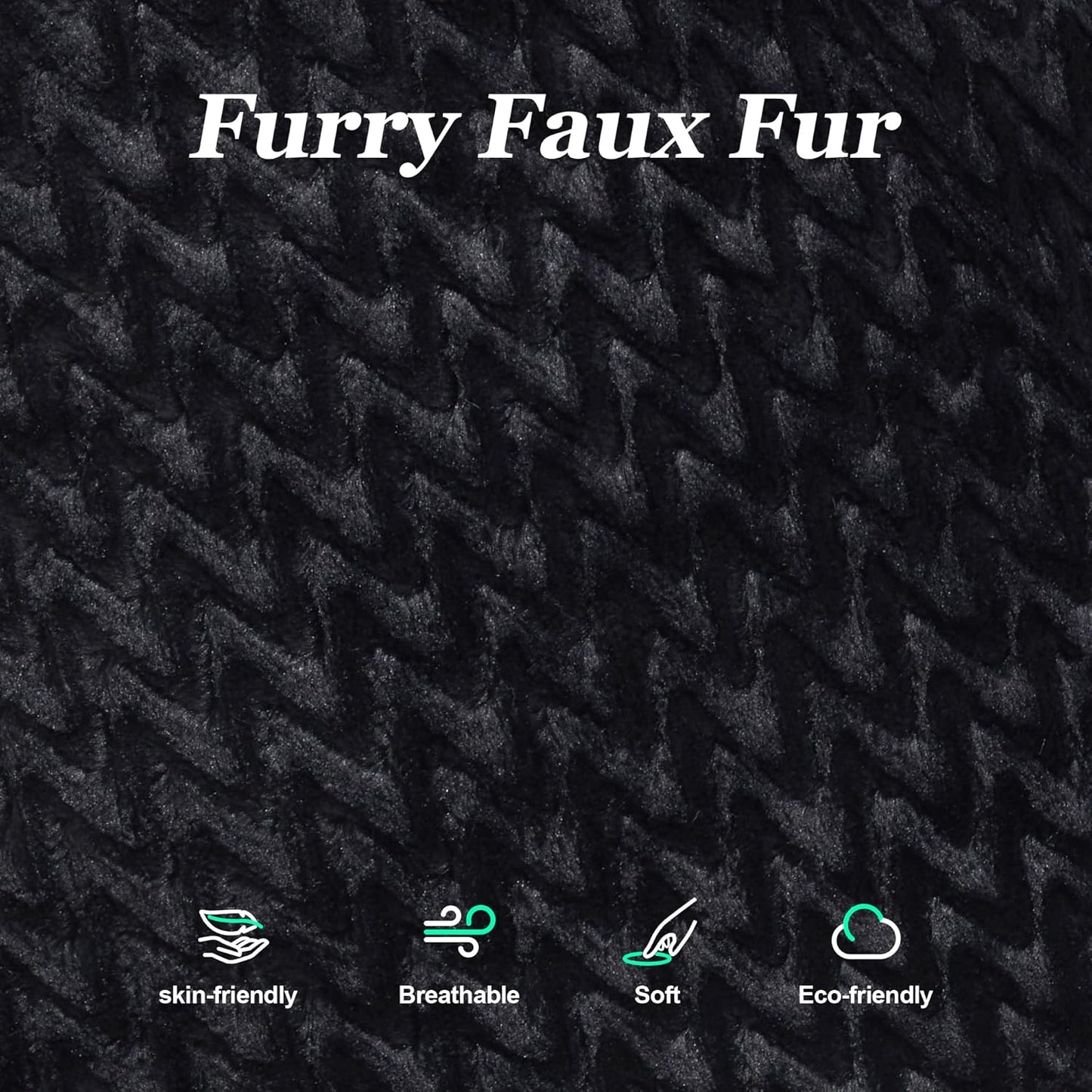 Hobestluk 3 in 1 Bean Bag Chair Giant Bean Bag Chairs for Adults with Chevron Plush Fur Cover Convertible Bean Bag Floor Cushion with Machine Washable Cover for Living Room (Chevron Plush Black)