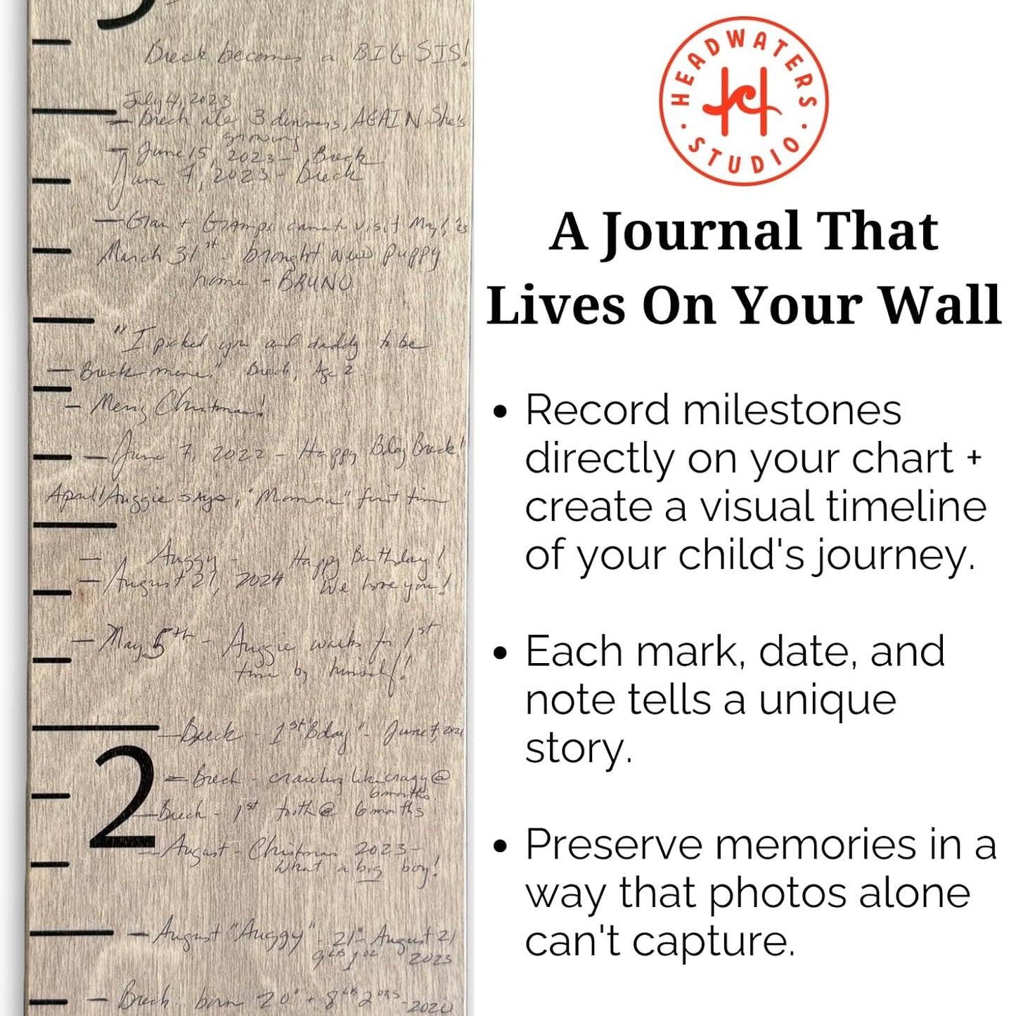 Growth Chart for Wall - Height Chart for Kids, Growth Chart for Kids, Measuring Board for Kids Height, Wooden Growth Chart for Wall, Height Measurement for Wall - Gray (63"x6.7")