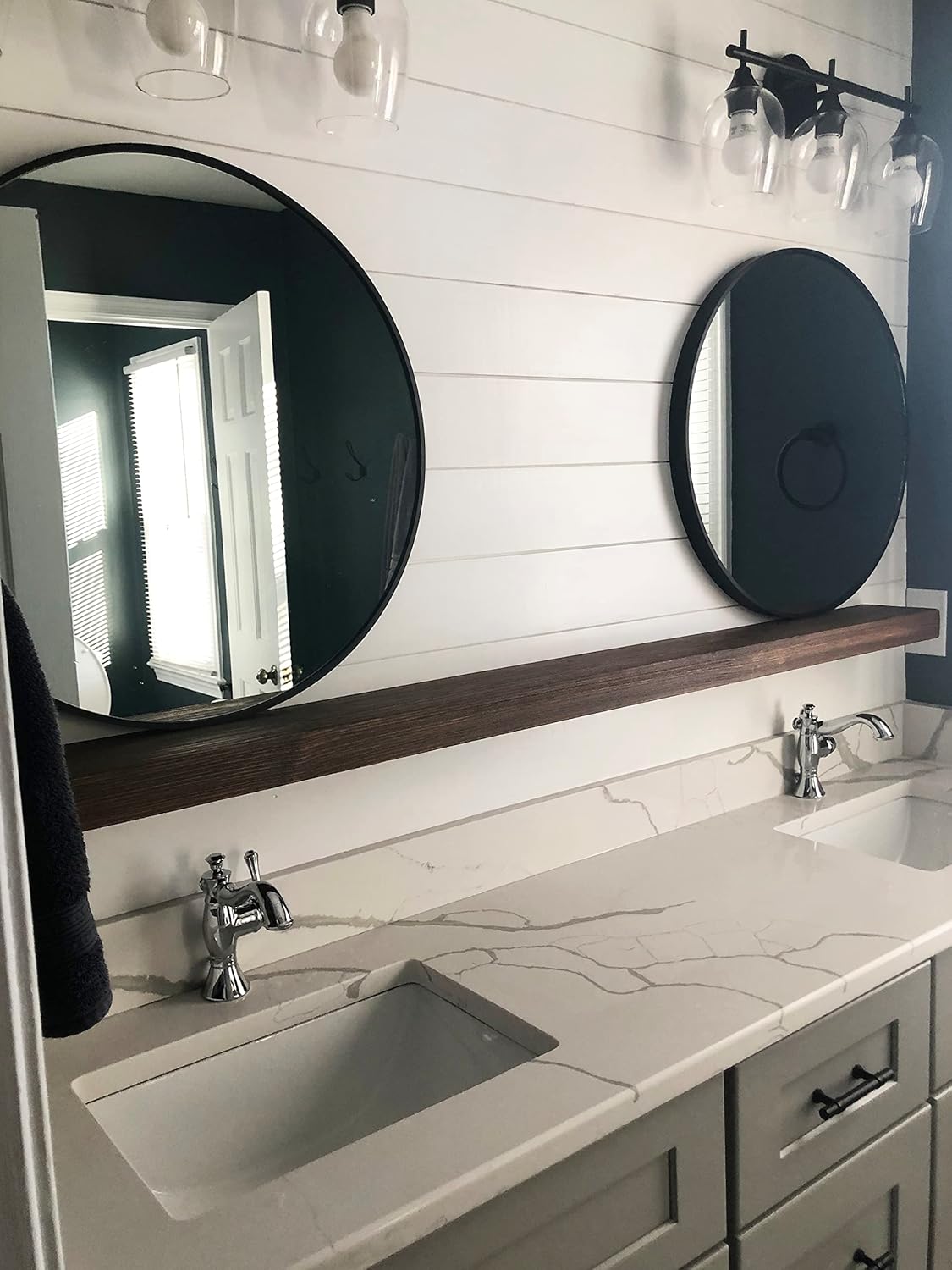 joelsantiques 72 Inch Wooden Floating Shelves for Wall - 72x6x2 in - Made of Natural Wood - Long Heavy Duty Rustic Wall Shelves for Bedroom - Perfect for Living Room, Kitchen - Mocha