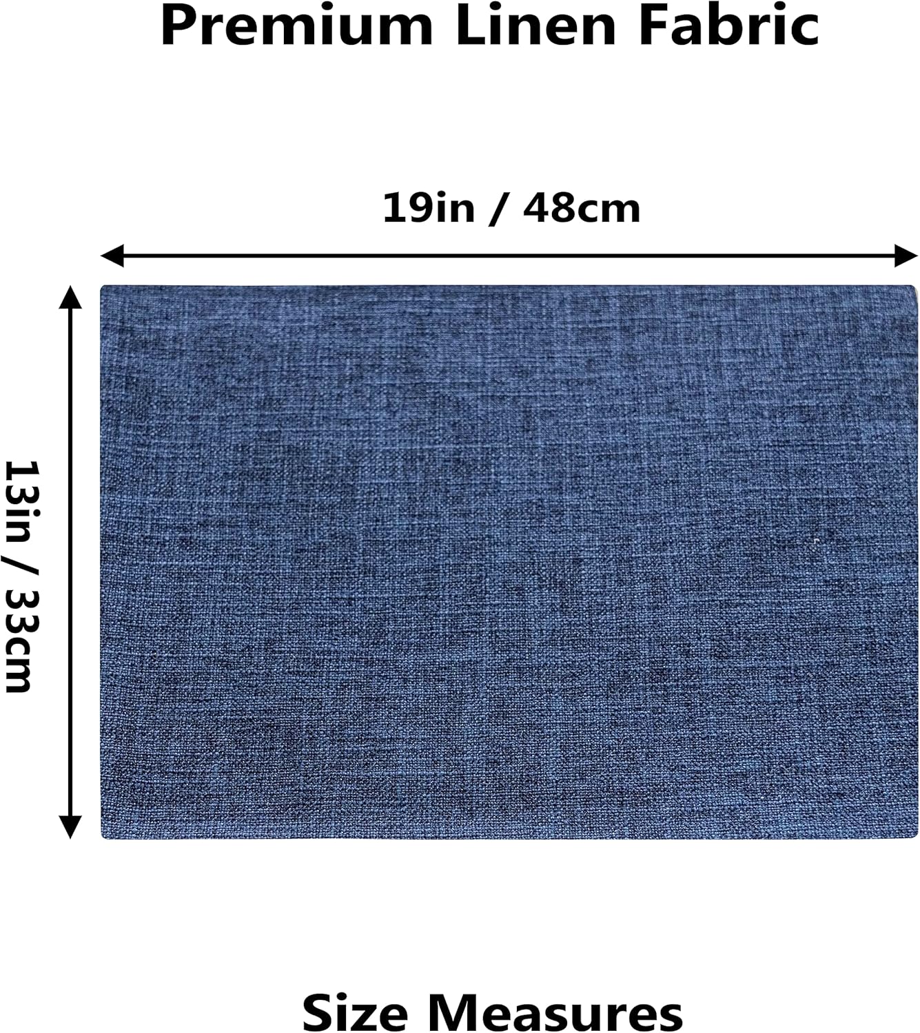 Home Brilliant Placemats Set of 8 Linen Blue Placemats Heat Resistant Dining Table Place Mats Kitchen Table Mats, Indigo