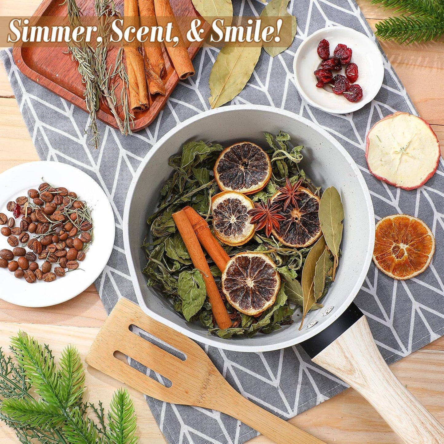 3 Pack Christmas Potpourri Simmer Pot Kit, Holiday Stovetop Potpourri, Botanical Air Freshener Sachets, Festive Bowl Filler Decor for Home Fragrance, Housewarming & Hostess Gifts