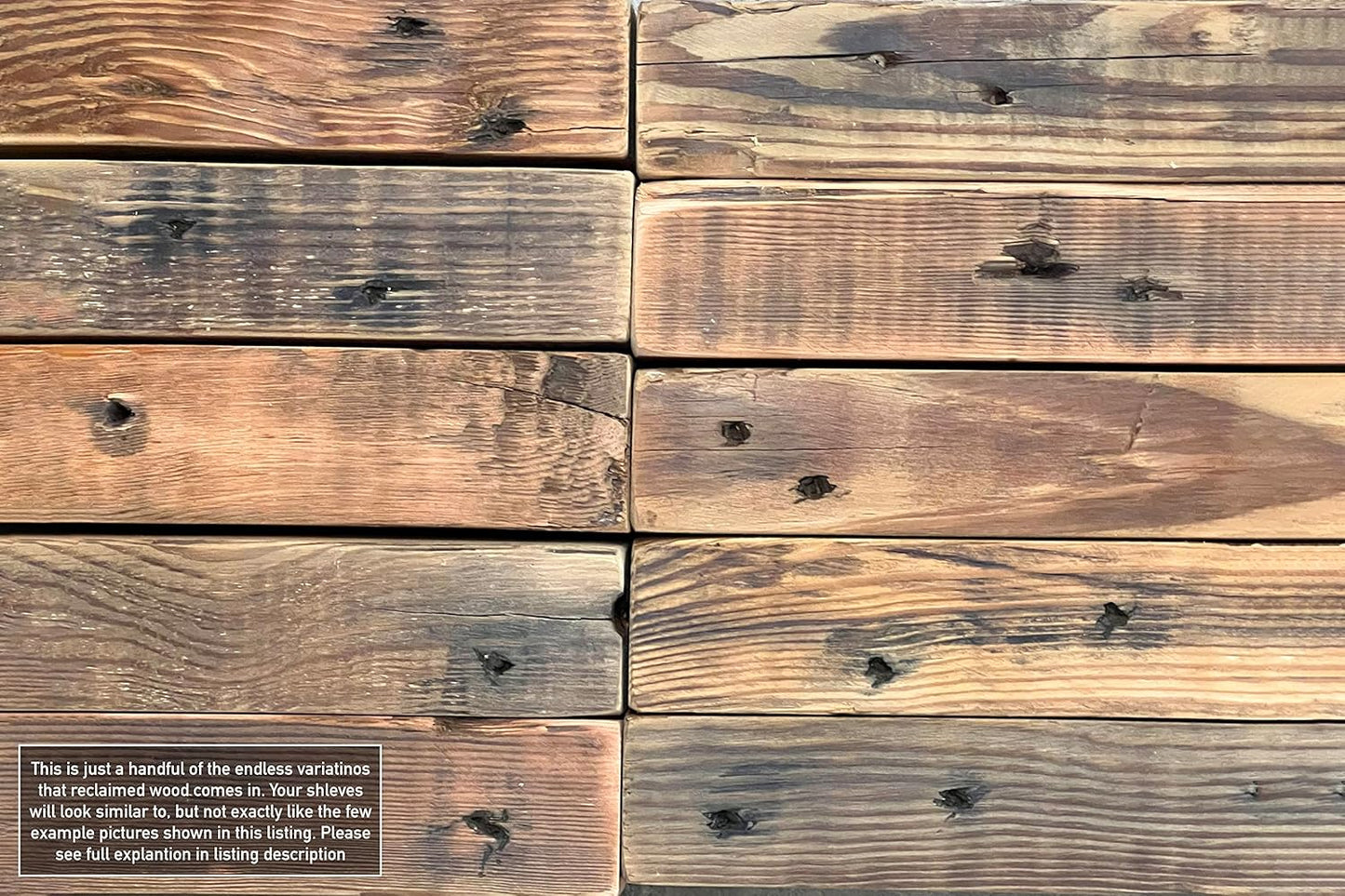 Urban Legacy Reclaimed Barn Joist Deep Floating Shelves | Deep Shelves with Low Profile Shelf Bracket with High Weight Capacity, Set of 2 (36" x 11" x 2.5", Natural)