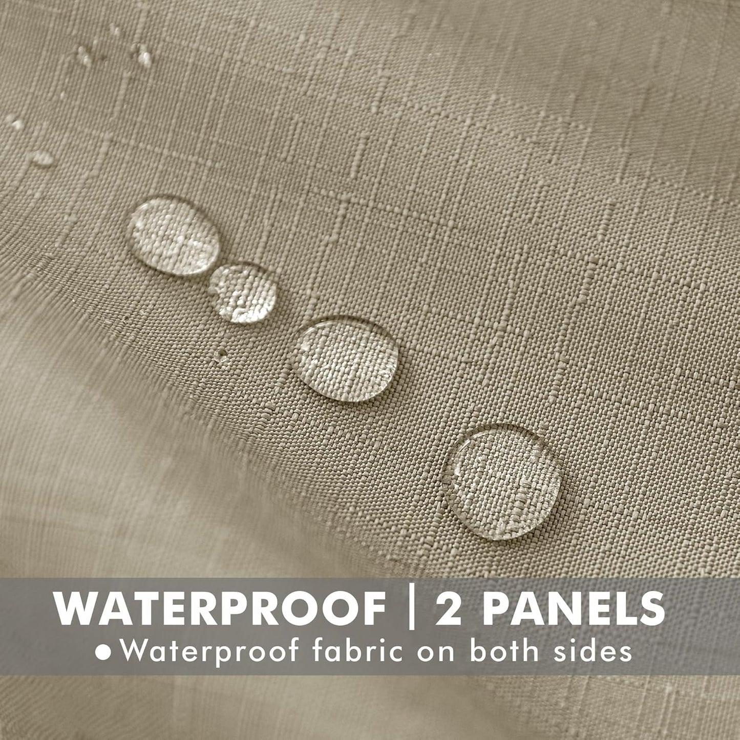 HolidayIdeas 6 Panels Linen Outdoor Curtains for Patio Waterproof Taupe Outside Curtains 54"x95"-Indoor/Outdoor Gazebo Curtains Weighted Weatherproof, Privacy for Pergola, Porch, Cabana, Backyard