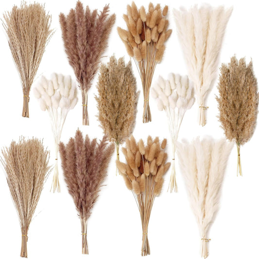 240 PCS Dried Flower Bouquet – Pampas Grass, Floral Decor for Home, Wedding, and Boho Style | Perfect for Vases, Fall, Spring, Summer, and Winter Arrangements