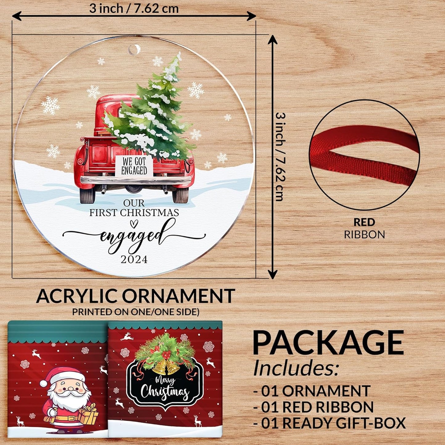 Our First Christmas in Our New Apartment 2025 Xmas Ceramic Ornament - Apartment Decor House Warming Gifts 1st Apartment Christmas Ornament (Engaged Ornament 2)