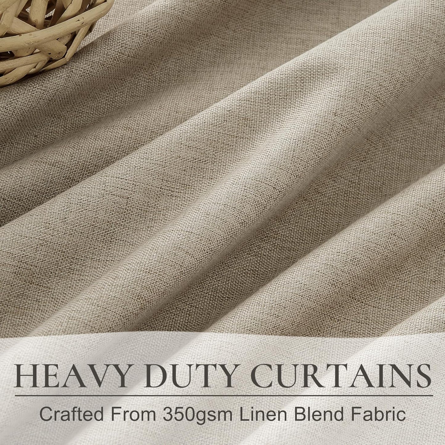 GreyBeige Modern Neutral 90 Inch Pinch Pleated Blackout Sliding Glass Door Curtains Light and Draft Blocking Drapes for Living Room Heavy Duty Lined Linen Burg Cottagecore Nursery 2 Pack (W40"xL90")